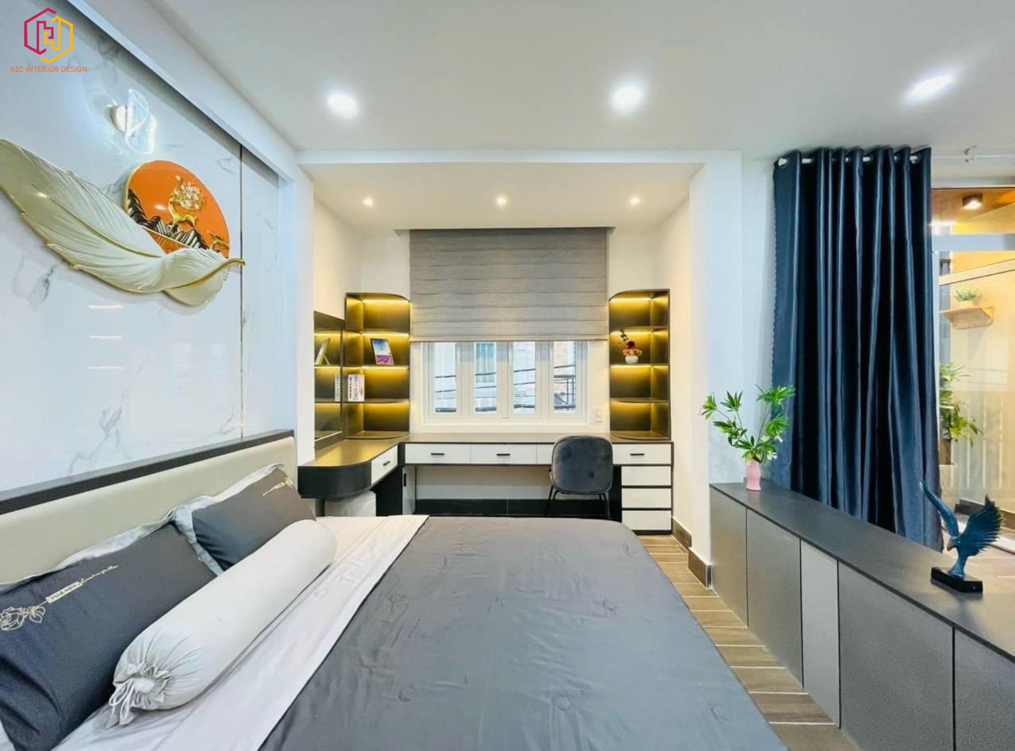 thiết kế nội thất hiện đại, thiết kế nội thất tối giản, nội thất hiện đại sang trọng, H2C INTERIOR DESIGN, Nội Thất H2C, Xây dựng H2C