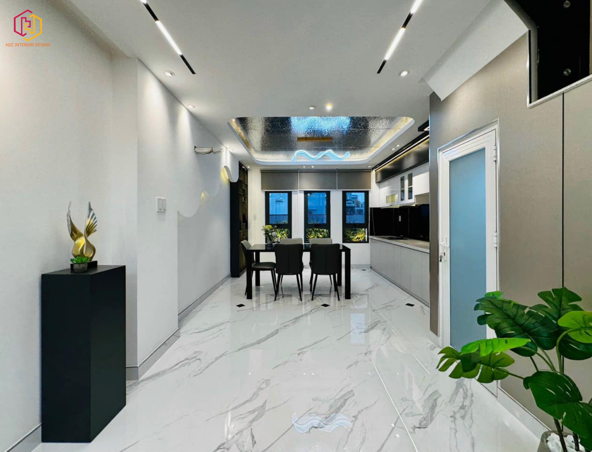 thiết kế nội thất hiện đại, thiết kế nội thất tối giản, nội thất hiện đại sang trọng, H2C INTERIOR DESIGN, Nội Thất H2C, Xây dựng H2C