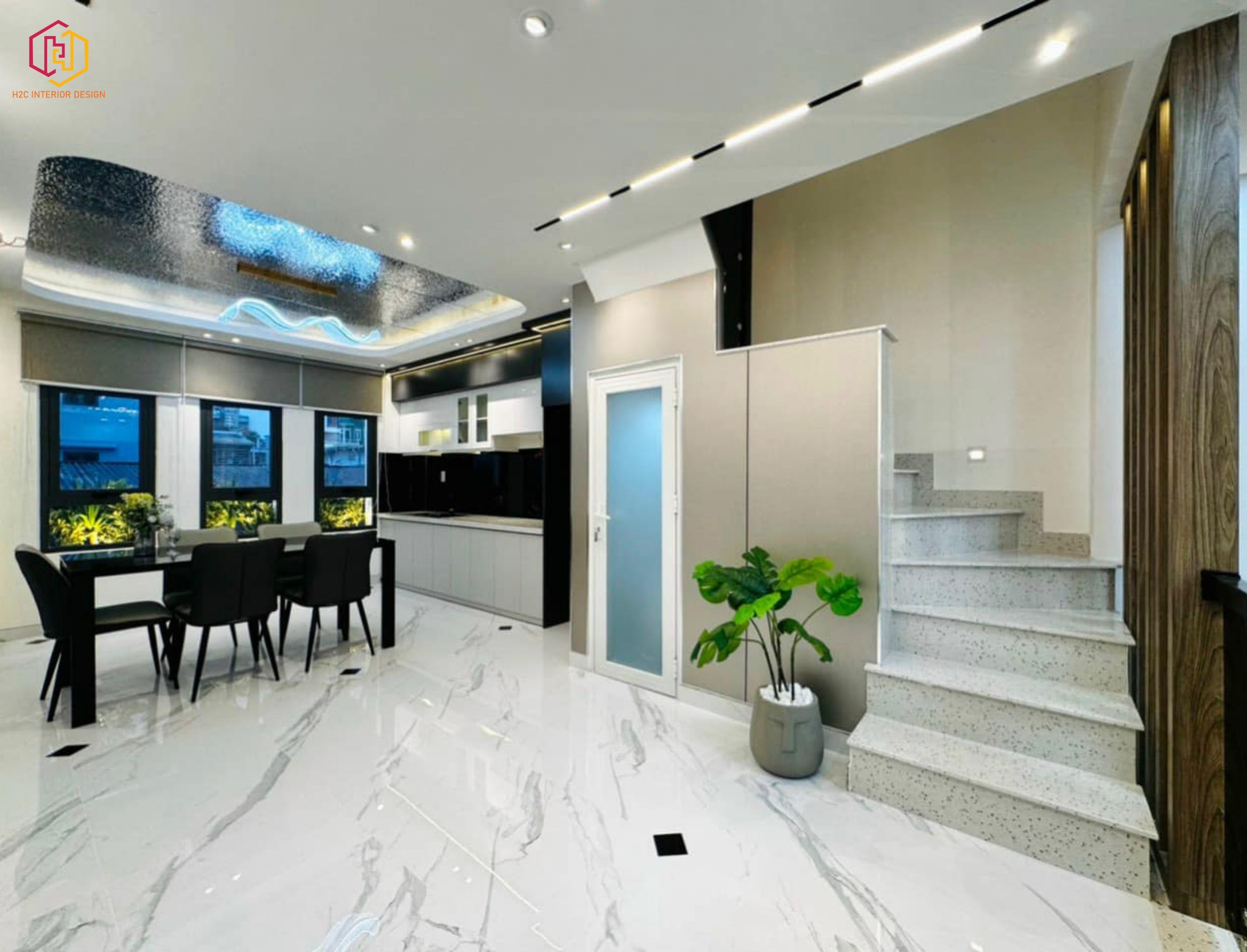 thiết kế nội thất hiện đại, thiết kế nội thất tối giản, nội thất hiện đại sang trọng, H2C INTERIOR DESIGN, Nội Thất H2C, Xây dựng H2C