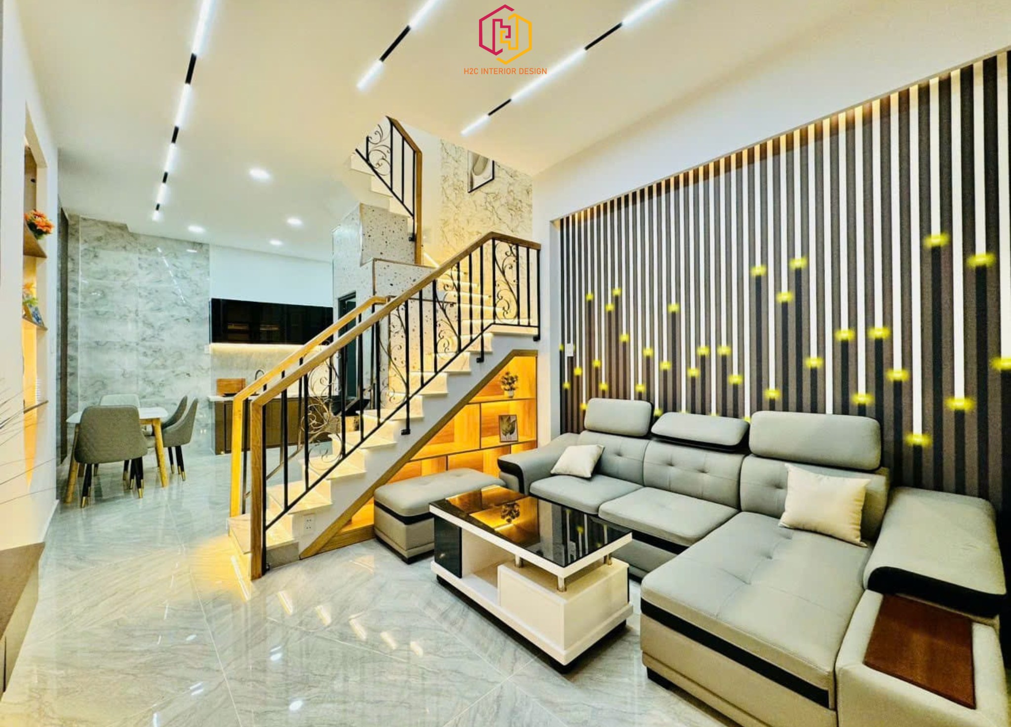 thiết kế nội thất hiện đại, thiết kế nội thất tối giản, nội thất hiện đại sang trọng, H2C INTERIOR DESIGN, Nội Thất H2C, Xây dựng H2C