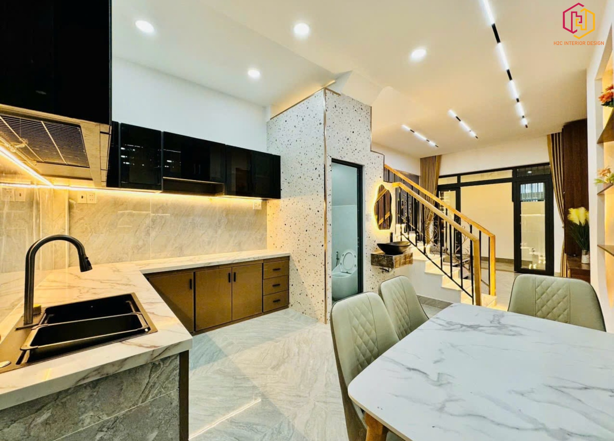 thiết kế nội thất hiện đại, thiết kế nội thất tối giản, nội thất hiện đại sang trọng, H2C INTERIOR DESIGN, Nội Thất H2C, Xây dựng H2C