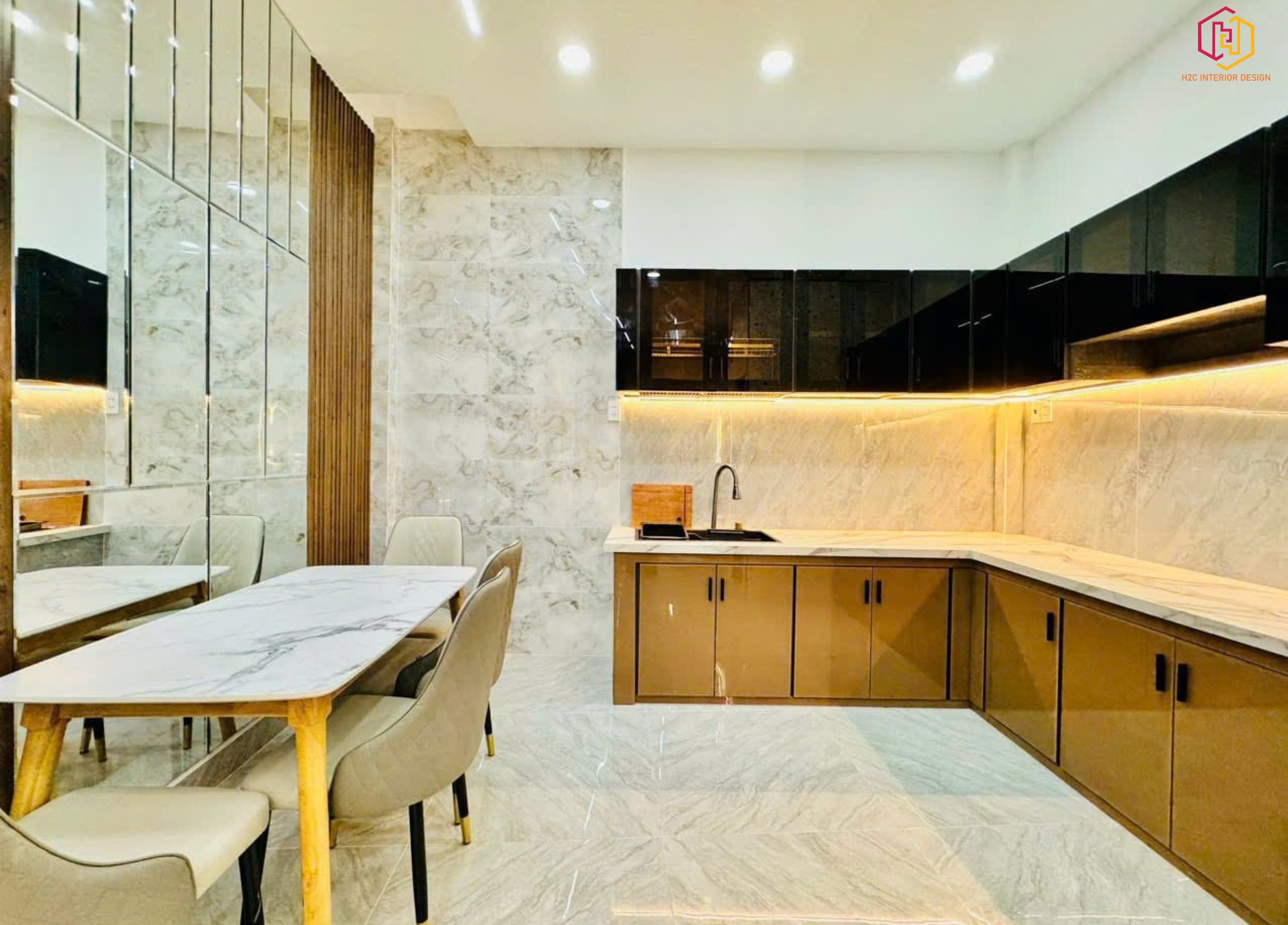 thiết kế nội thất hiện đại, thiết kế nội thất tối giản, nội thất hiện đại sang trọng, H2C INTERIOR DESIGN, Nội Thất H2C, Xây dựng H2C