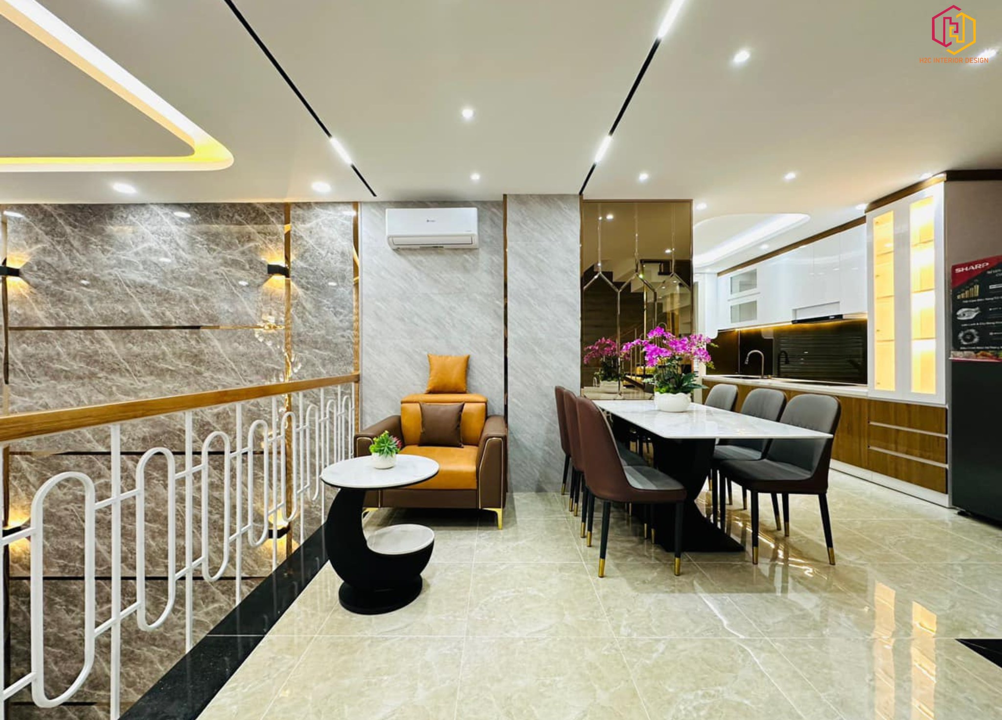 thiết kế nội thất hiện đại, thiết kế nội thất tối giản, nội thất hiện đại sang trọng, H2C INTERIOR DESIGN, Nội Thất H2C, Xây dựng H2C