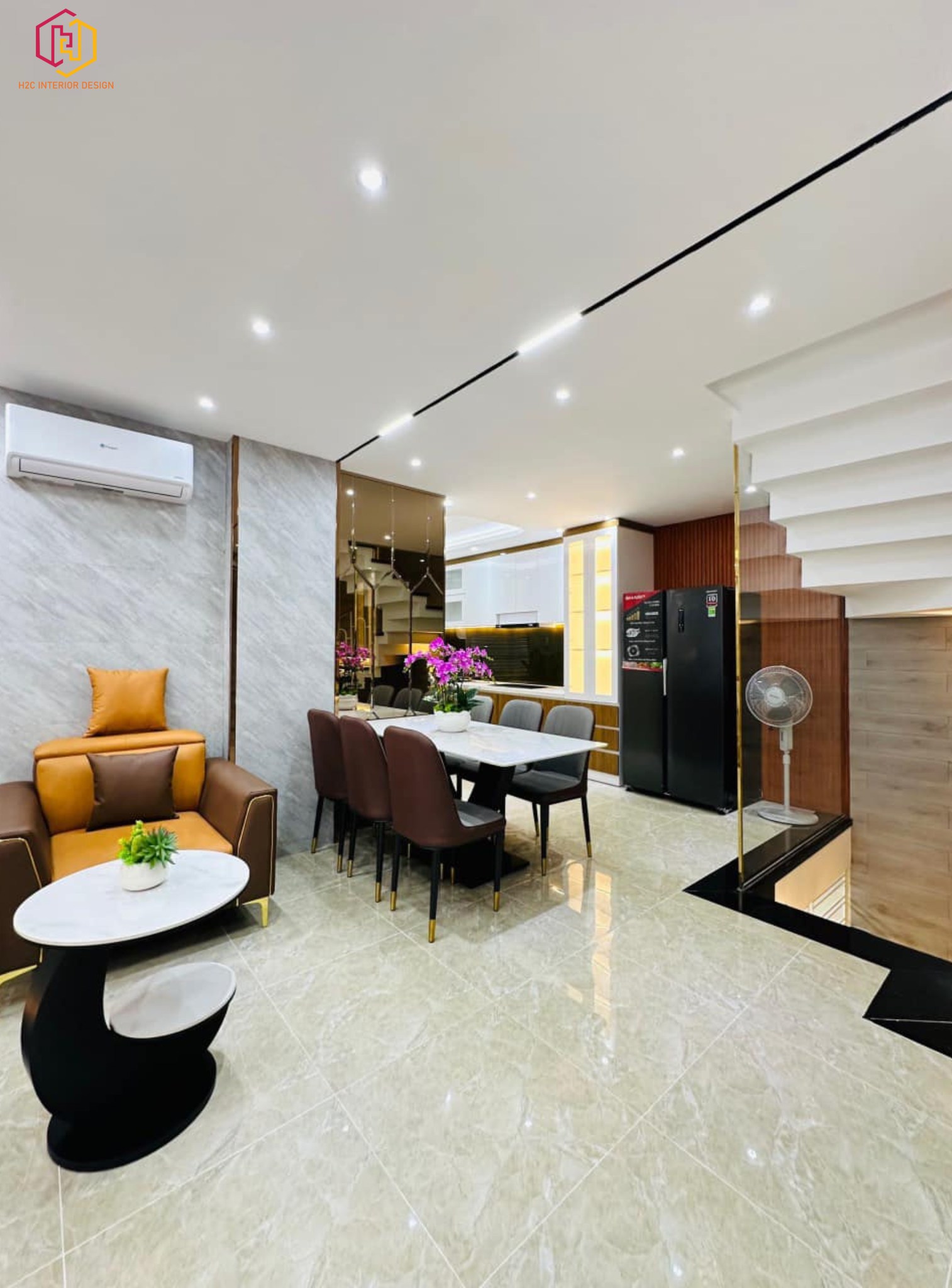 thiết kế nội thất hiện đại, thiết kế nội thất tối giản, nội thất hiện đại sang trọng, H2C INTERIOR DESIGN, Nội Thất H2C, Xây dựng H2C
