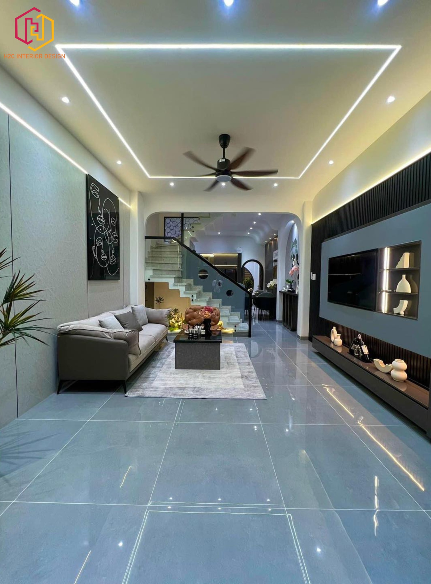 thiết kế nội thất hiện đại, thiết kế nội thất tối giản, nội thất hiện đại sang trọng, H2C INTERIOR DESIGN, Nội Thất H2C, Xây dựng H2C