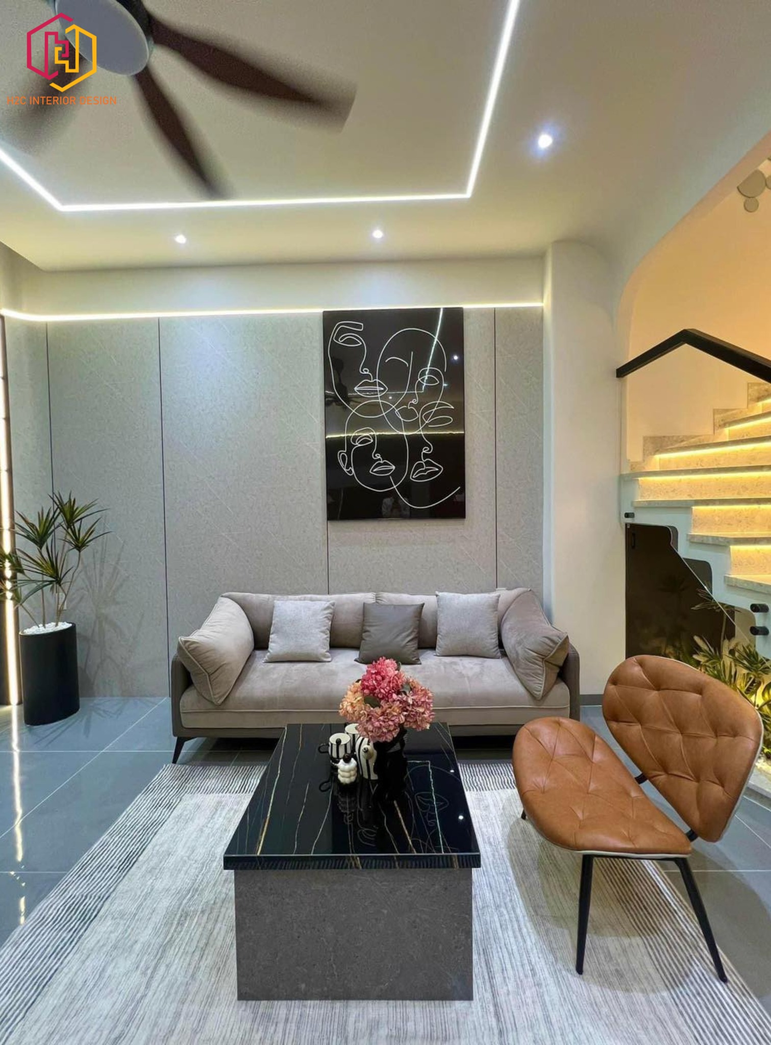 thiết kế nội thất hiện đại, thiết kế nội thất tối giản, nội thất hiện đại sang trọng, H2C INTERIOR DESIGN, Nội Thất H2C, Xây dựng H2C