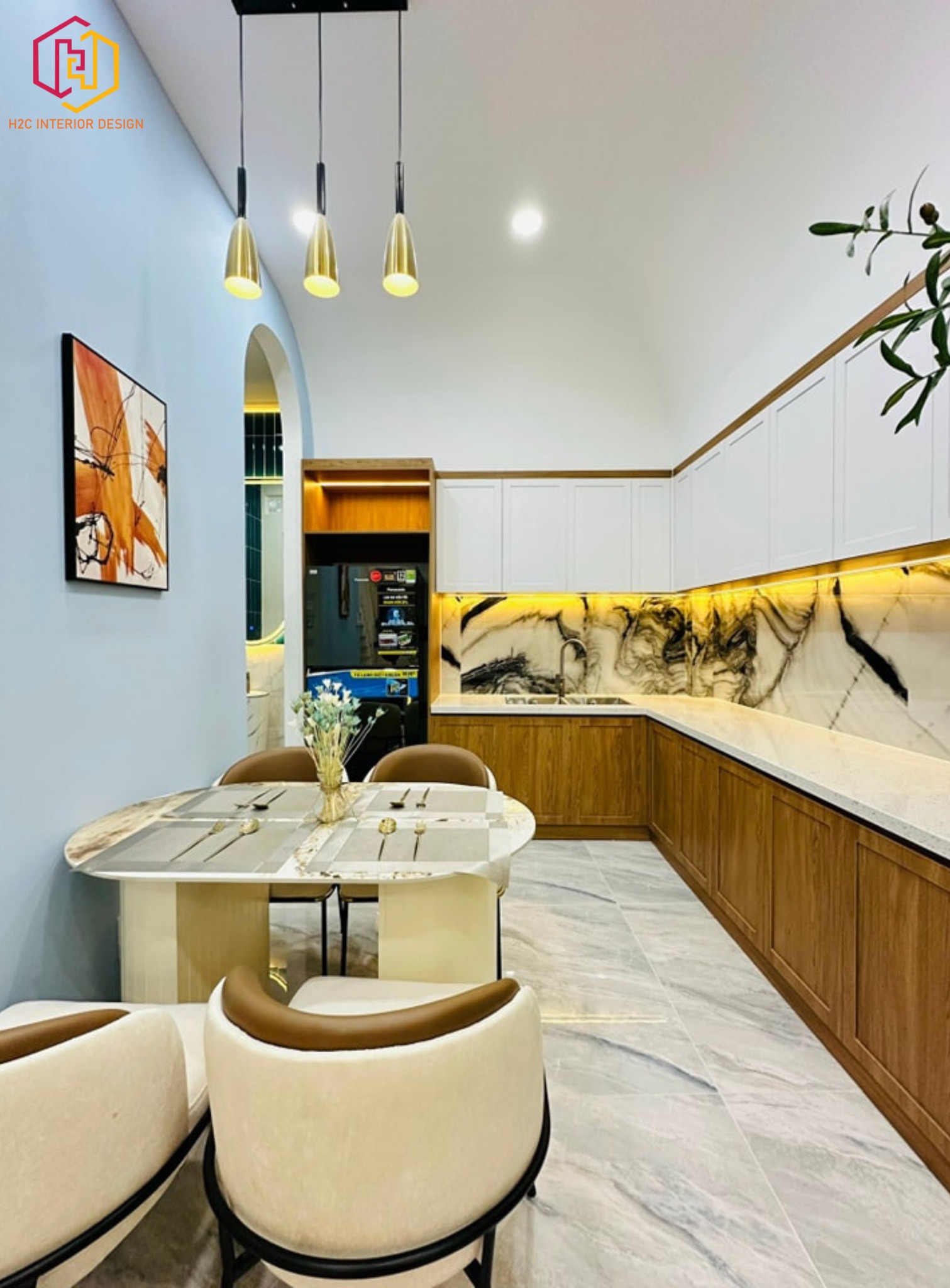 thiết kế nội thất hiện đại, thiết kế nội thất tối giản, nội thất hiện đại sang trọng, H2C INTERIOR DESIGN, Nội Thất H2C, Xây dựng H2C